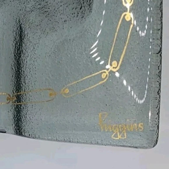 VTG 🚬 HIGGINS pocket watch clock mid century mod glass ashtray catchall - Picture 3 of 7